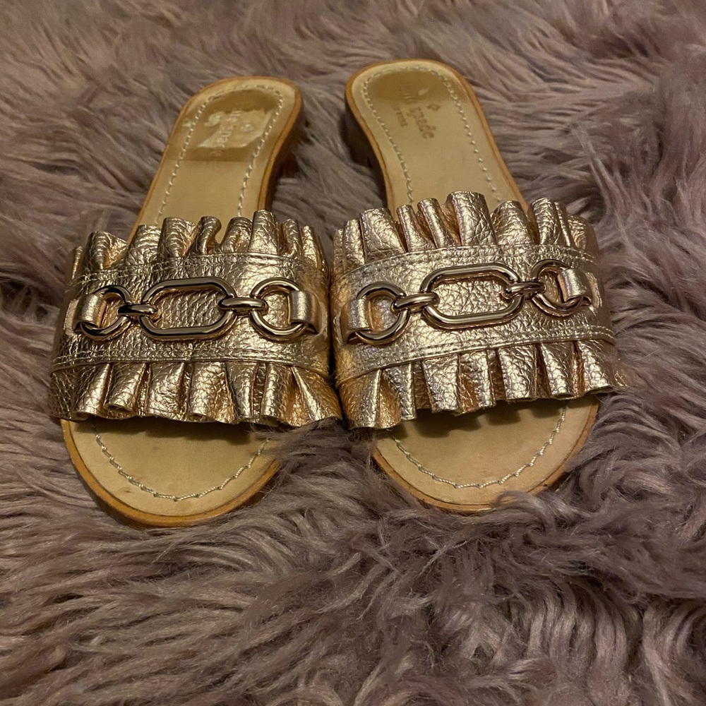 COPY - Kate Spade Ruffle Summer Beau Flat Slide Sandals